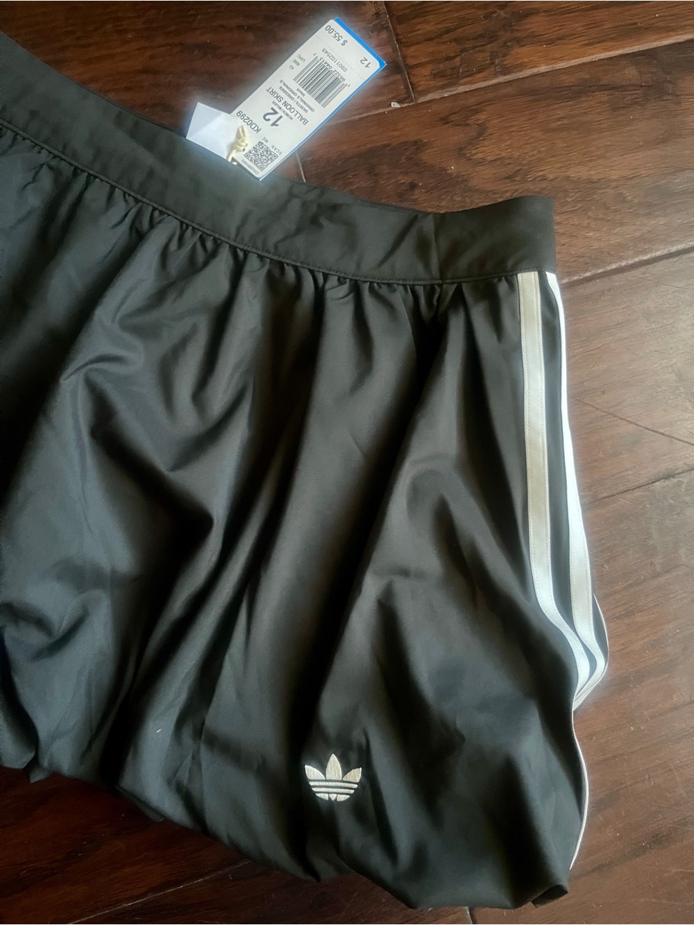 Adidas Black Athletic Skort with White Stripe